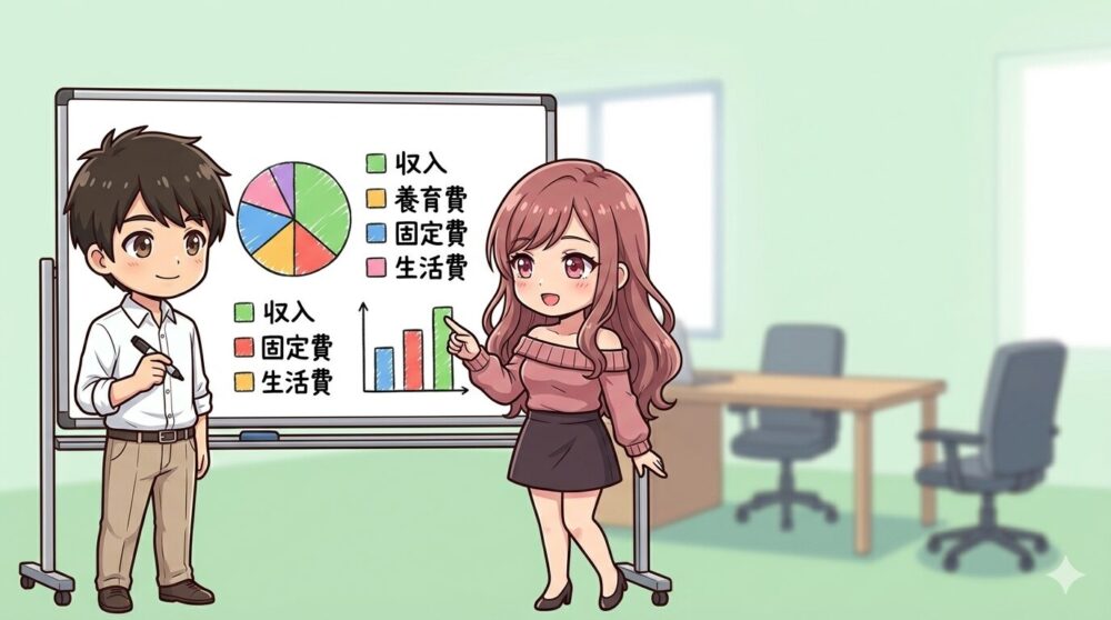 家計の見える化 円グラフと棒グラフ