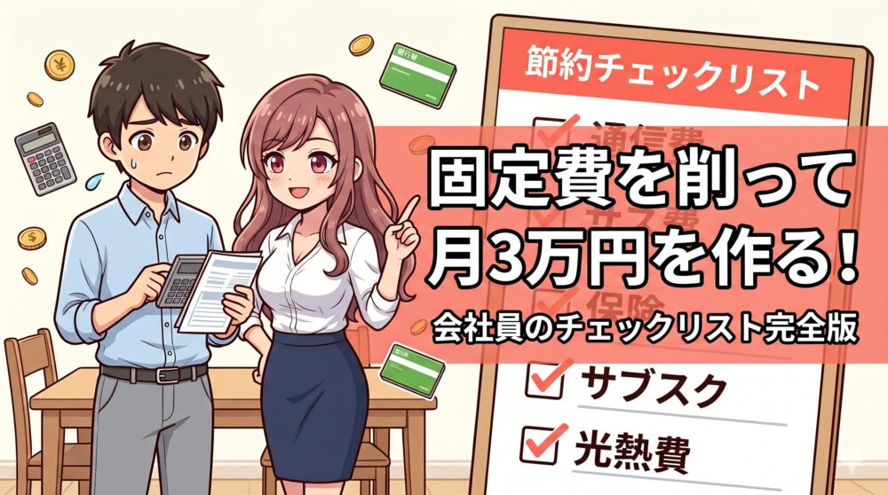 固定費を削って月3万円を作る！会社員のチェックリスト完全版