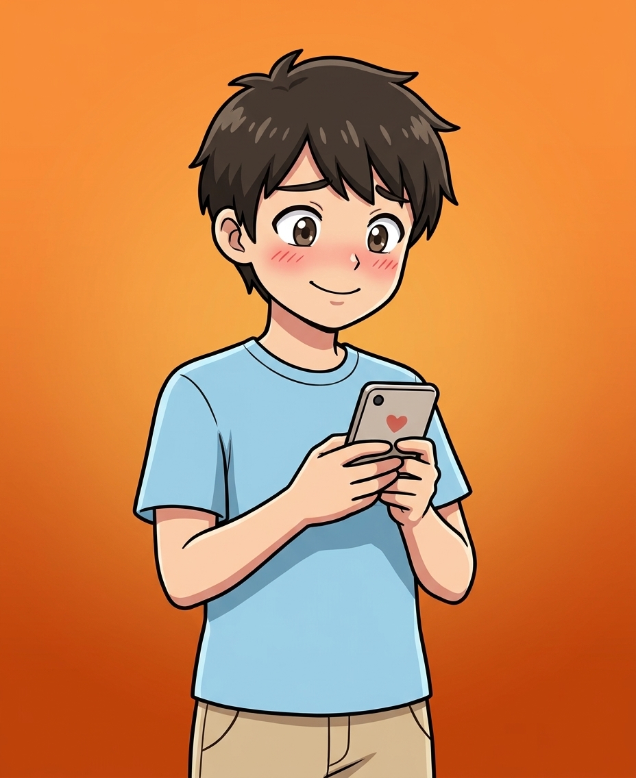 コウタがマッチングアプリを操作している様子