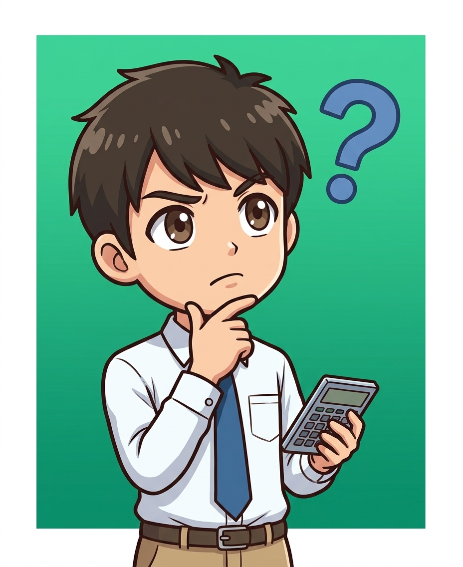 コウタが家計を考えている様子