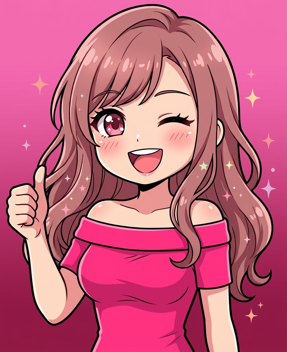 ルナがウィンクしてまとめを伝えている様子