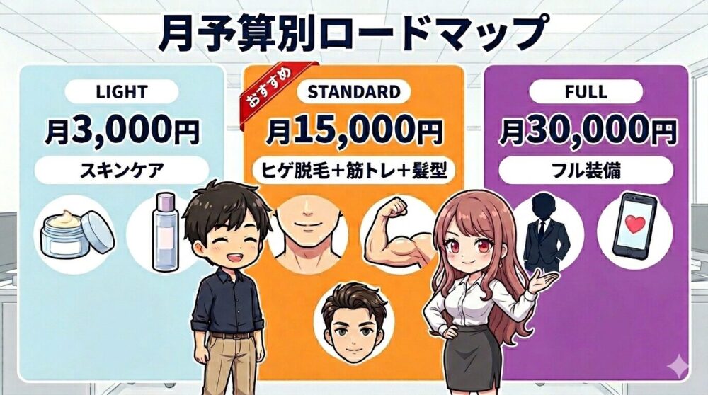 月予算別ロードマップ3コース比較