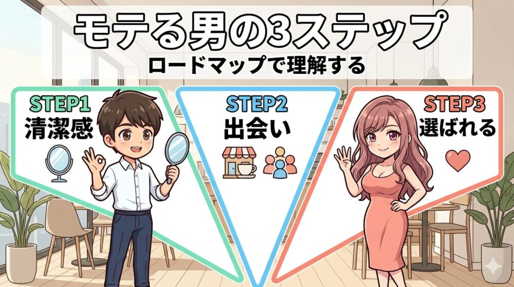 モテる男の3ステップロードマップで理解する