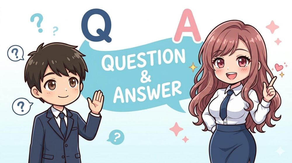 コウタが質問しルナが回答するQ&A形式の図解イラスト