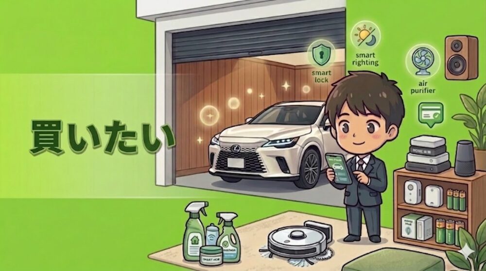 買いたいカテゴリ：レクサスRXとコウタとスマートホーム機器