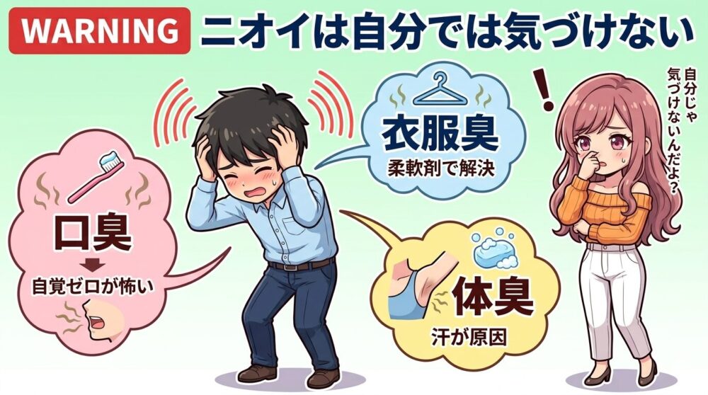 ニオイ対策は自覚できないから怖い｜口臭・体臭・衣服臭