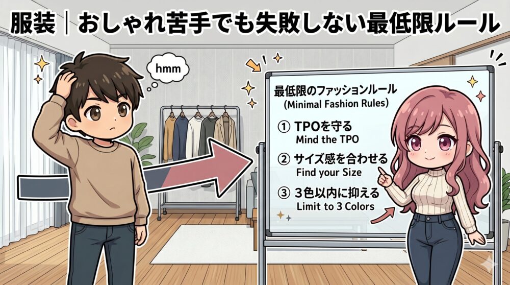 服装は3色・ジャストサイズ・シワなし｜NG/無難/合格の3段階