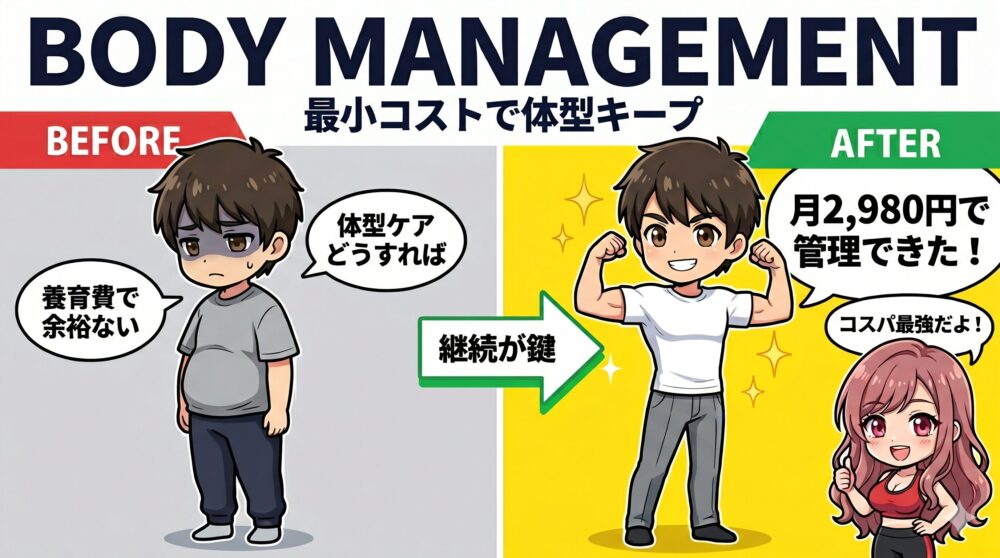 体型は月2,980円で管理できた｜養育費ありでも続く運動