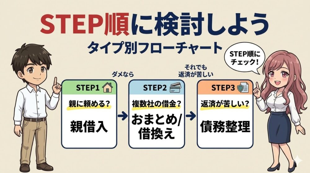 STEP順に検討するタイプ別フローチャート