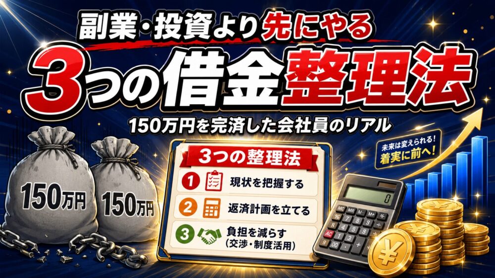 会社員の借金整理3つの方法のアイキャッチ