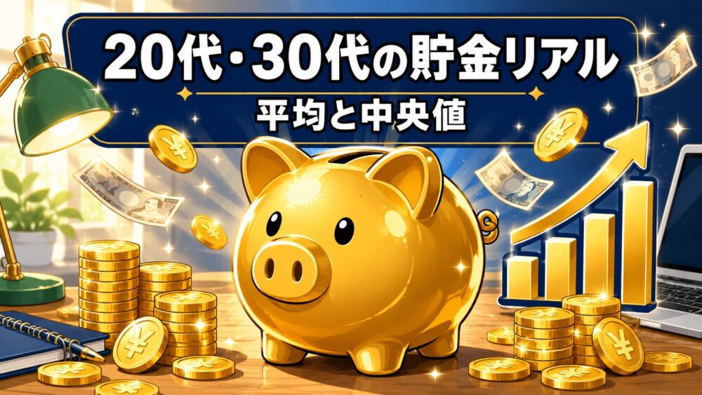 20代30代の平均貯金額と中央値の解説アイキャッチ