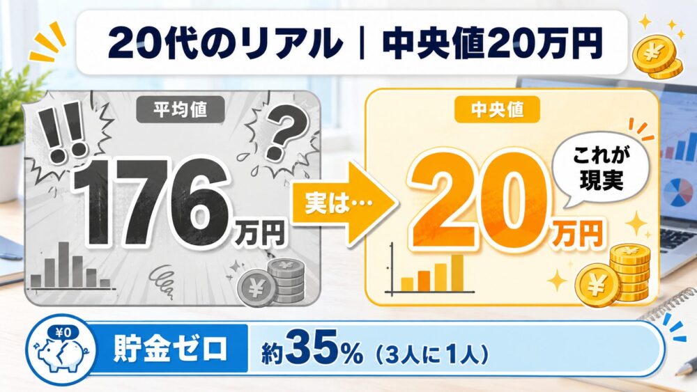 20代のリアルな貯金額データ図解