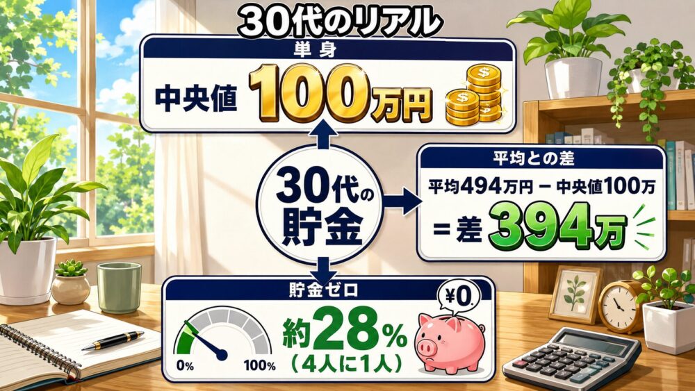 30代のリアルな貯金額データ図解