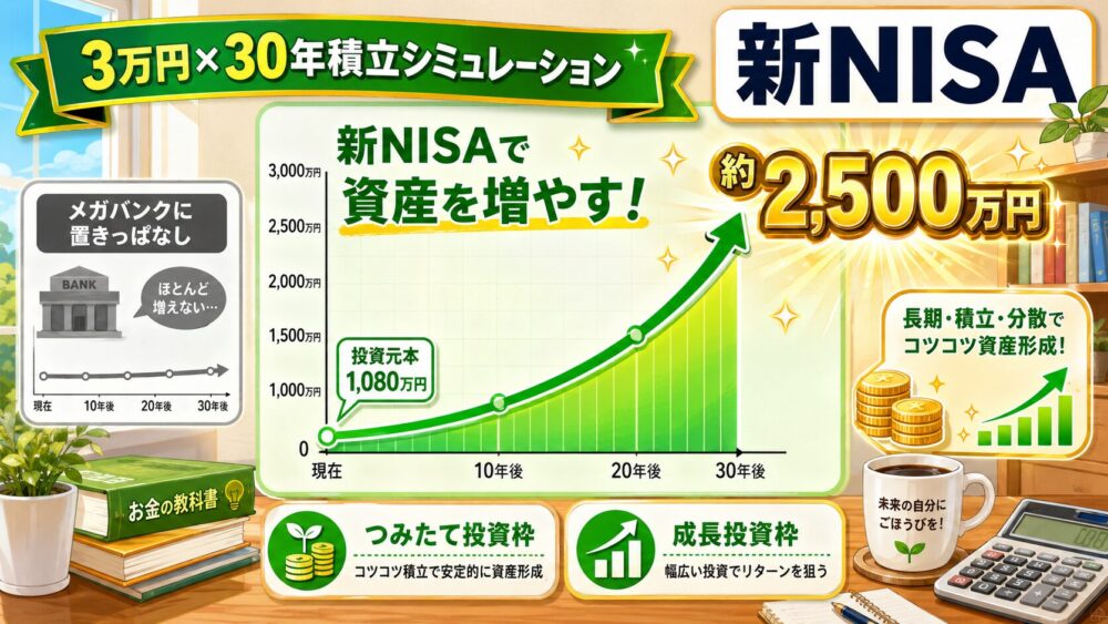 新NISAで貯金を増やすイメージ図解