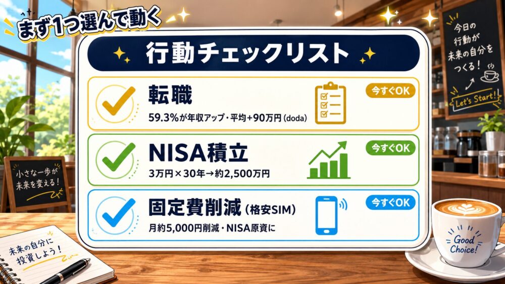 年収・資産を増やすために今すぐできる行動