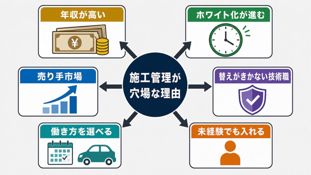 施工管理が穴場な6つの理由｜未経験でも年収600万を狙える職種