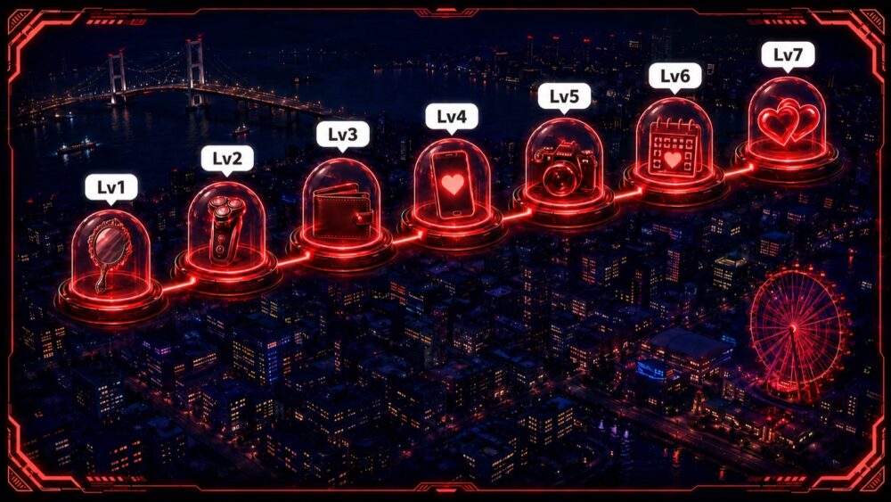 モテLv攻略チャートのレベルマップ Lv1からLv7まで全解放