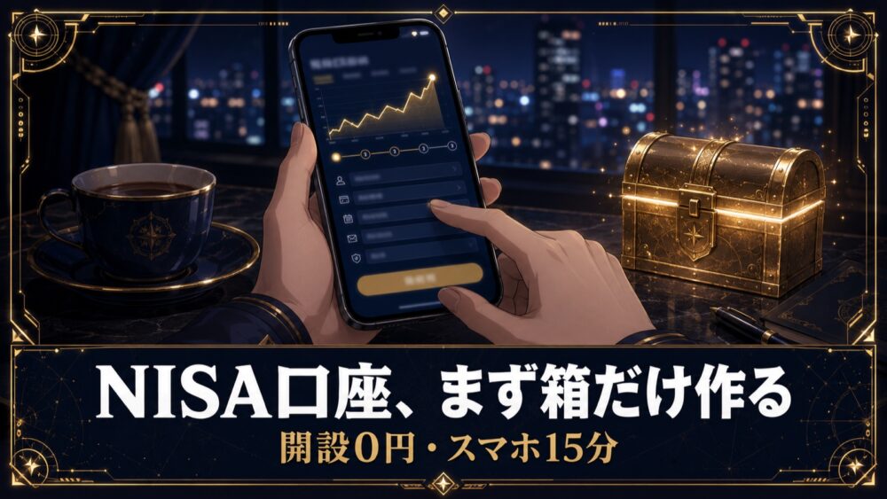 NISA口座はどこで開設する 楽天かSBIの2択 開設0円スマホ15分のアイキャッチ