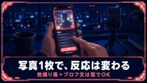 写真1枚で反応は変わる 他撮り風＋プロフ文は型でOKのアイキャッチ
