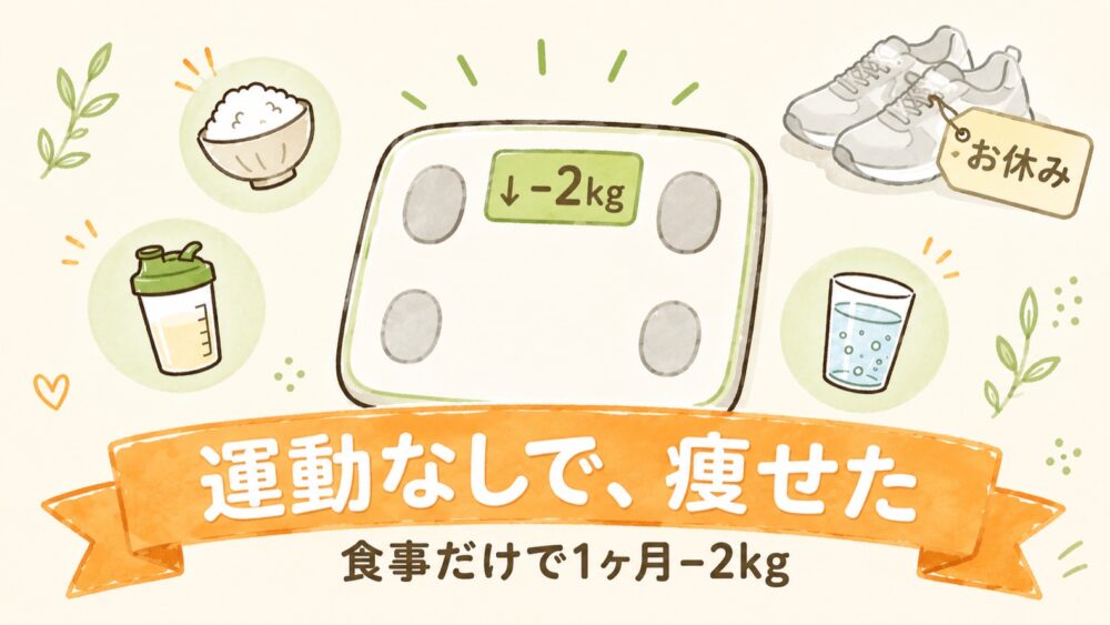 運動なしで食事だけで1ヶ月2kg痩せた体験談のアイキャッチ