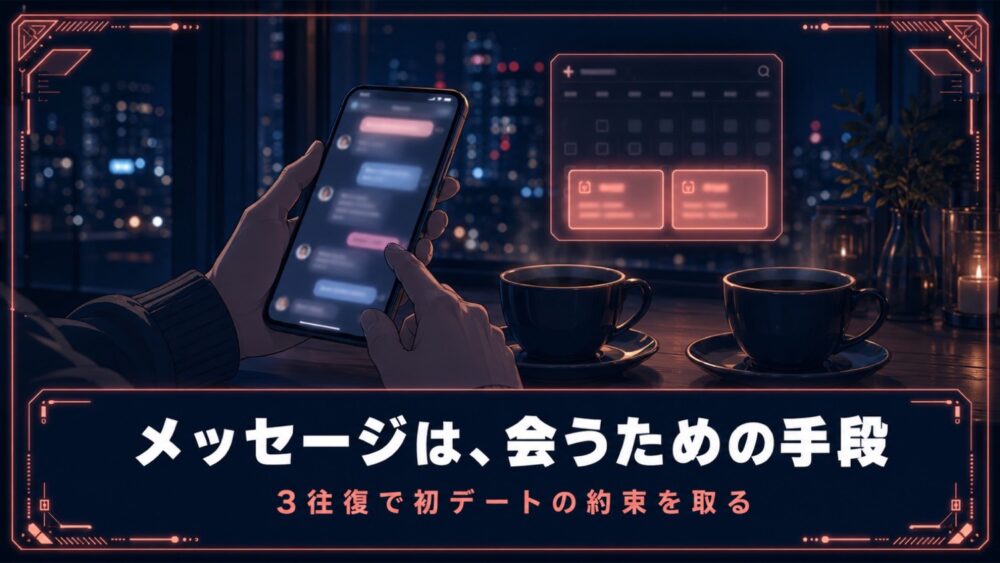 マッチングアプリのデートの誘い方 メッセージ3往復で初デートの約束を取る