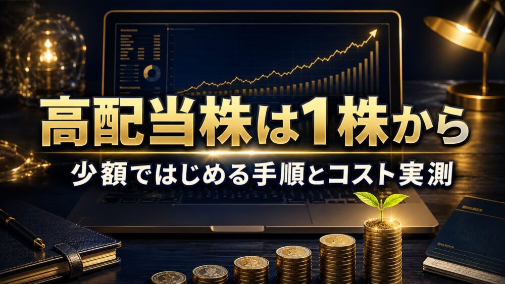 高配当株を1株から少額で始める手順とコスト実測のアイキャッチ