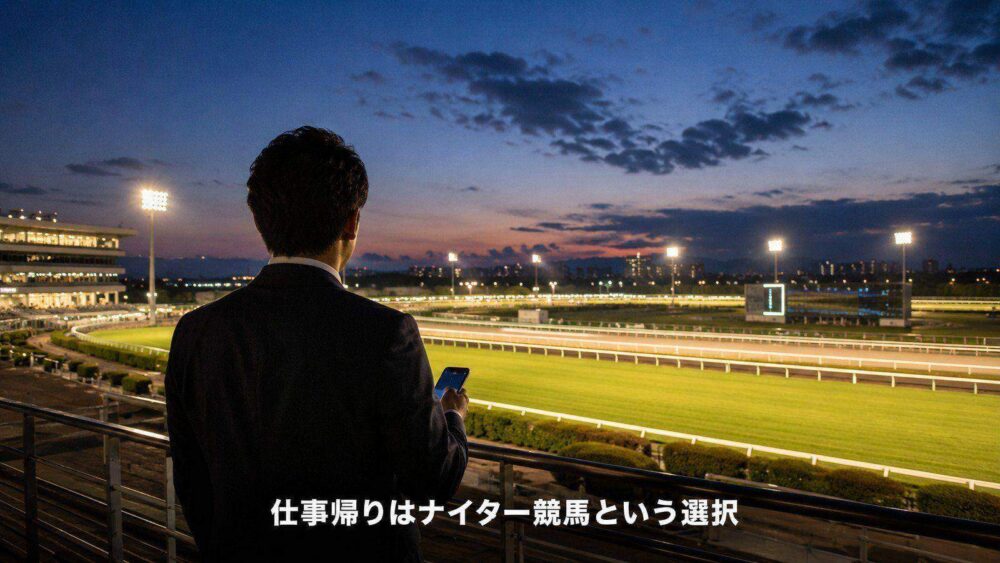 仕事帰りに楽しめるナイター競馬のイメージ