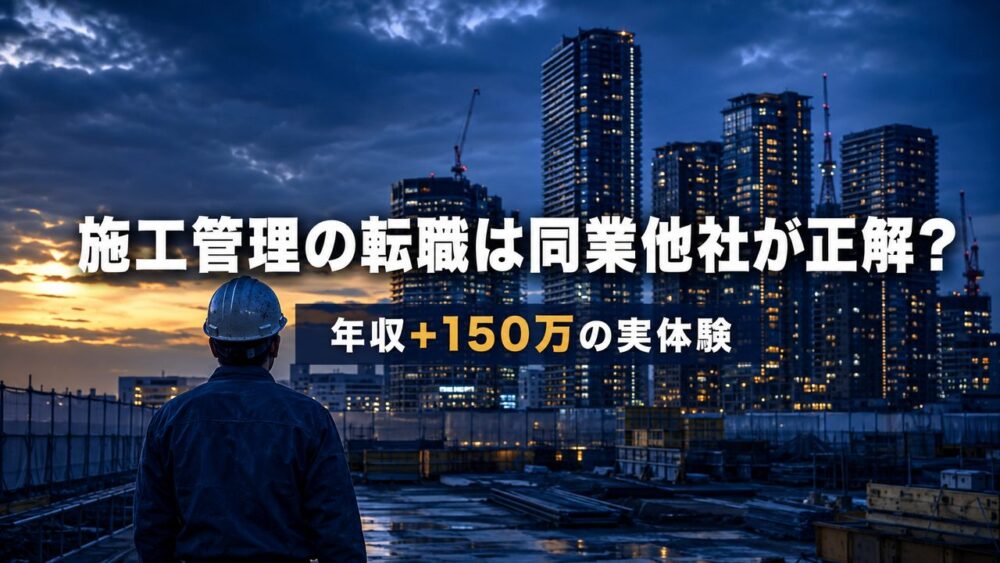施工管理の転職は同業他社が正解？年収150万上げた実体験