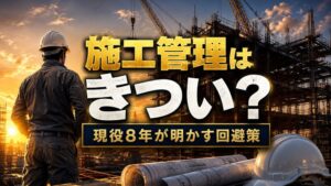 施工管理は未経験だときつい?現実と回避策を現役8年が解説する記事のアイキャッチ
