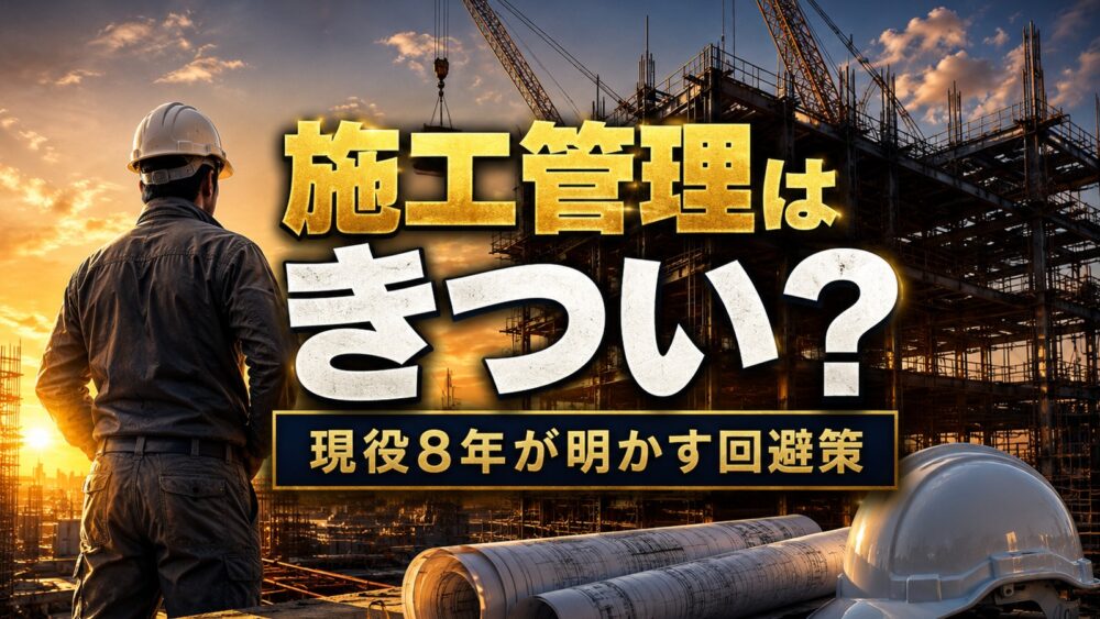 施工管理は未経験だときつい？現実と回避策を現役8年が解説する記事のアイキャッチ