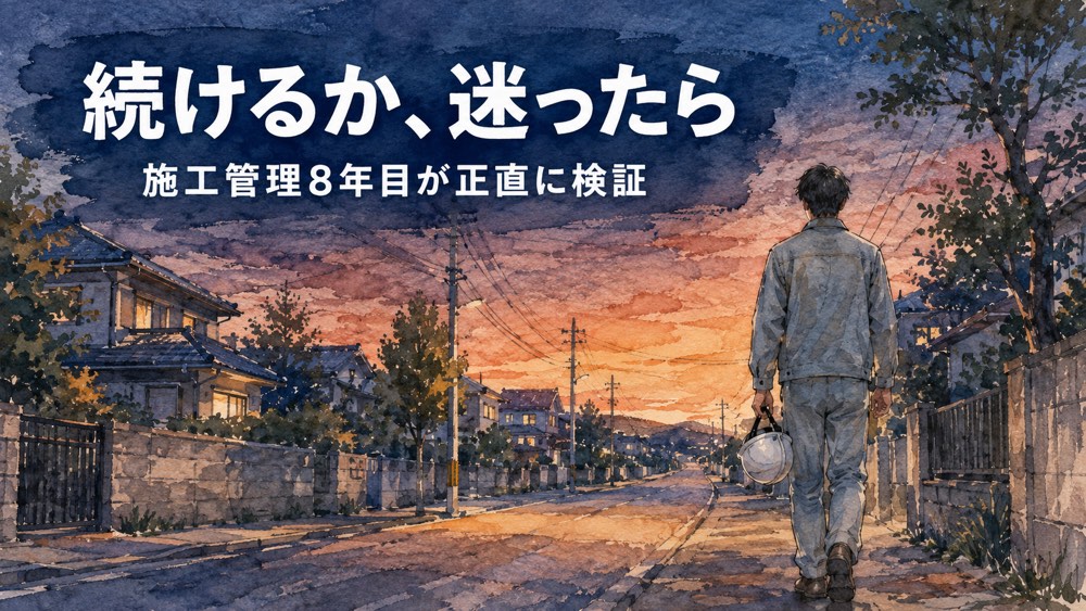 「施工管理はやめとけ」は本当か｜現役8年目が検証
