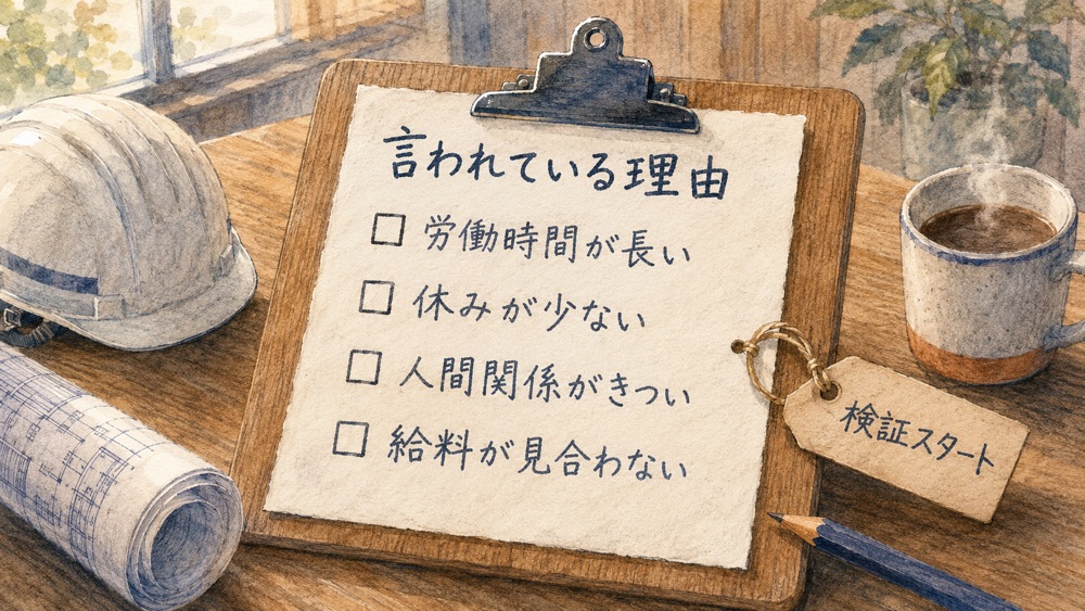 施工管理はやめとけと言われる4つの理由のチェックリスト