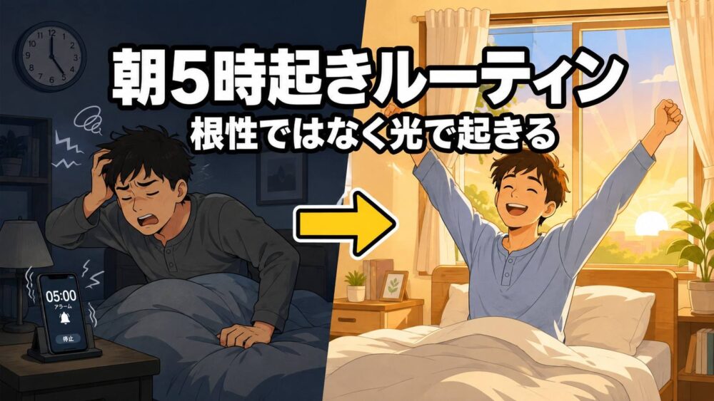 朝5時起きルーティン 根性ではなく光で起きる