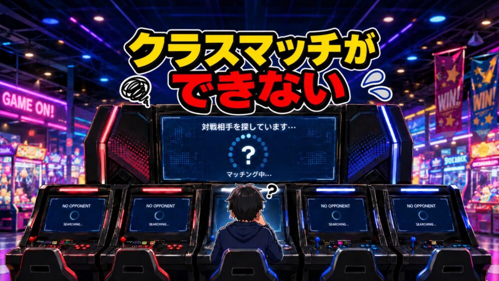 イニブでクラスマッチができない時のイメージ（マッチング中の筐体画面）