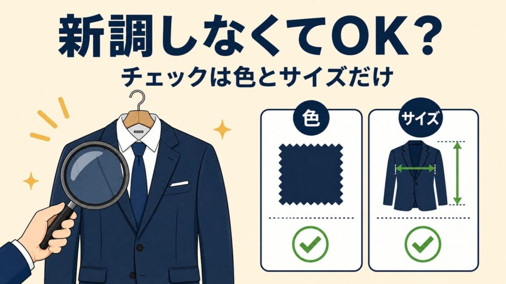 スーツを新調しなくてOKか確認するポイントは色とサイズだけ