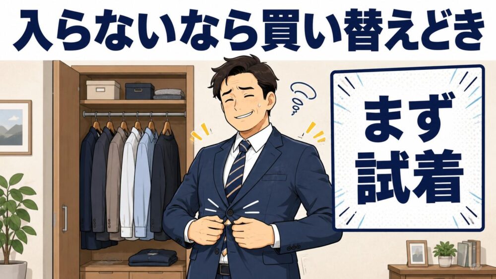 スーツが入らないなら買い替えどき・まず試着で確認