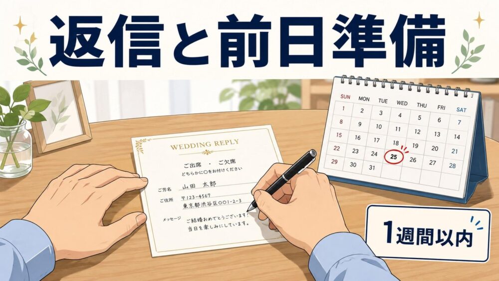 結婚式の招待状の返信と前日準備(返信は1週間以内)