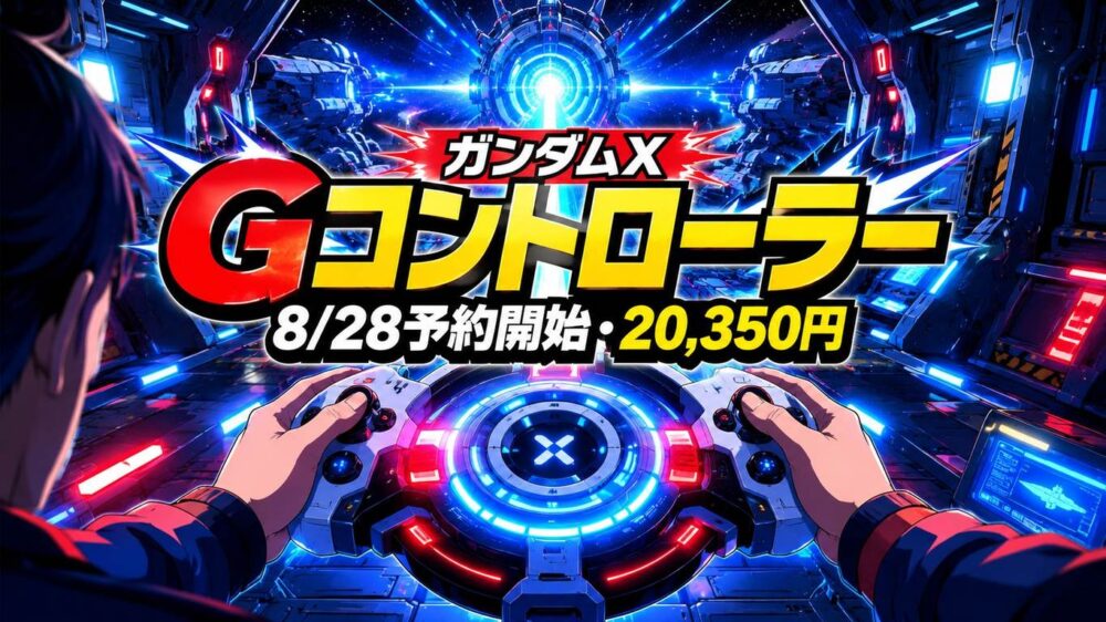 ガンダムXのGコントローラーを両手で操作するイメージイラスト