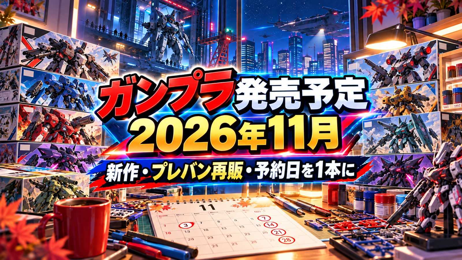 ガンプラ発売予定 2026年11月のアイキャッチ（イメージイラスト）